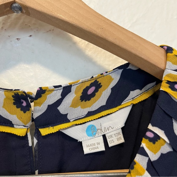 Boden Navy and Yellow Floral Midi Dress - Picture 9 of 13